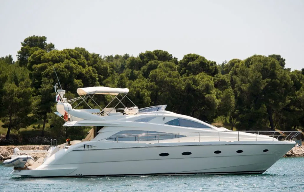 Explore Villasimius on a 17.4m Rental Motor Yacht Aicon 56 Fly