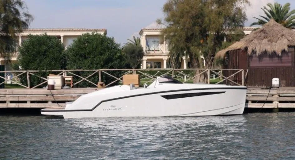 Explore Cagliari on a 9.16m Rental Motor Boat Aurea 30