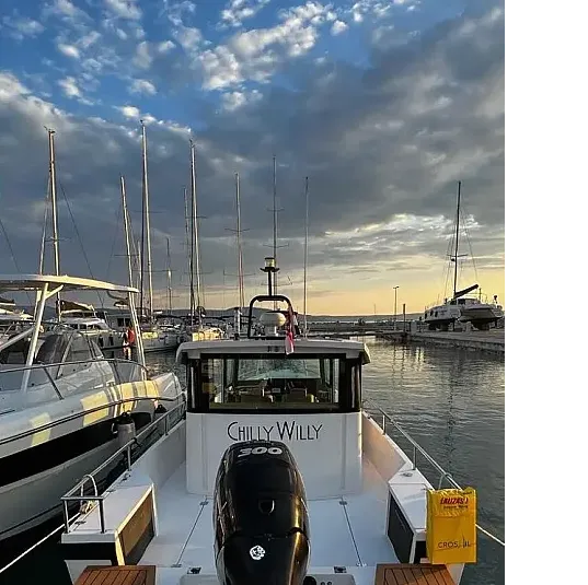 Explore Novi Vinodolski on a 8.75m Rental Motor Boat