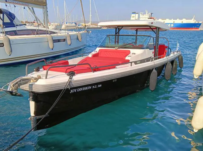 12m Mykonos City Motor Boat Axopar 37 Sun Top Hire