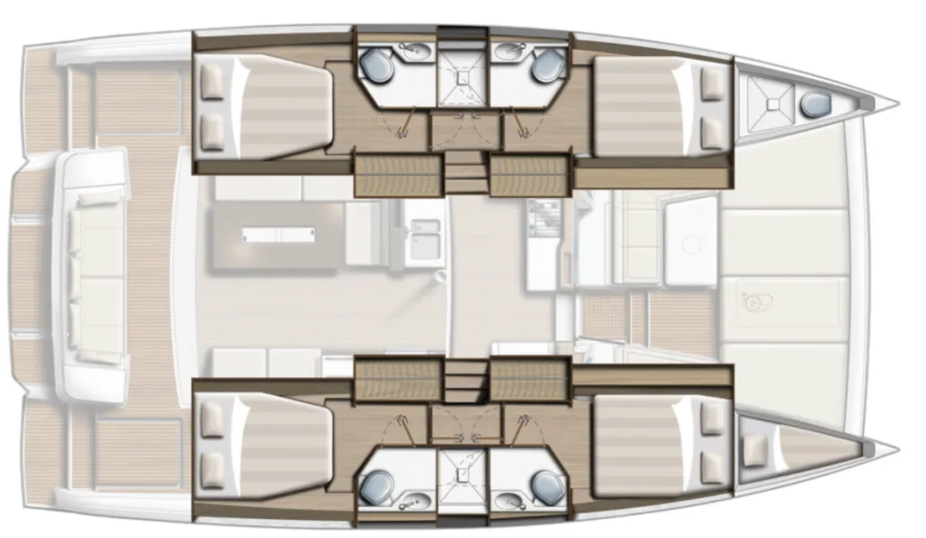 Charter a 12.84m 5 Cabin Catamaran in Keramoti