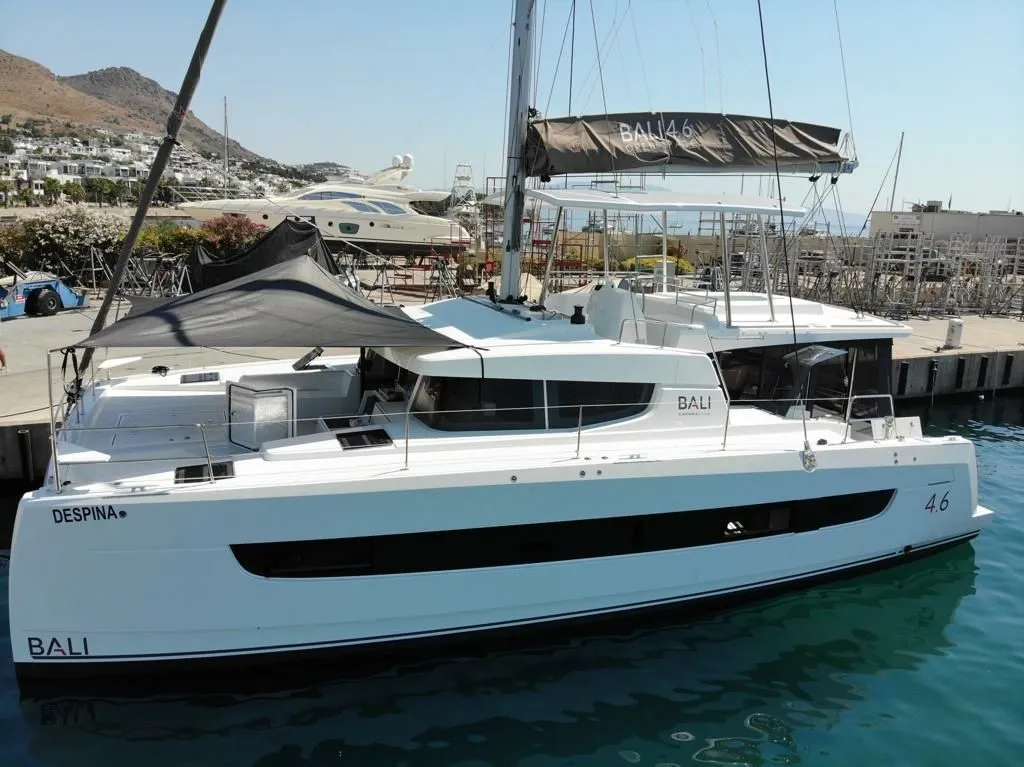 Explore Turgutreis on a 14.28m 5 Cabin Catamaran Rental