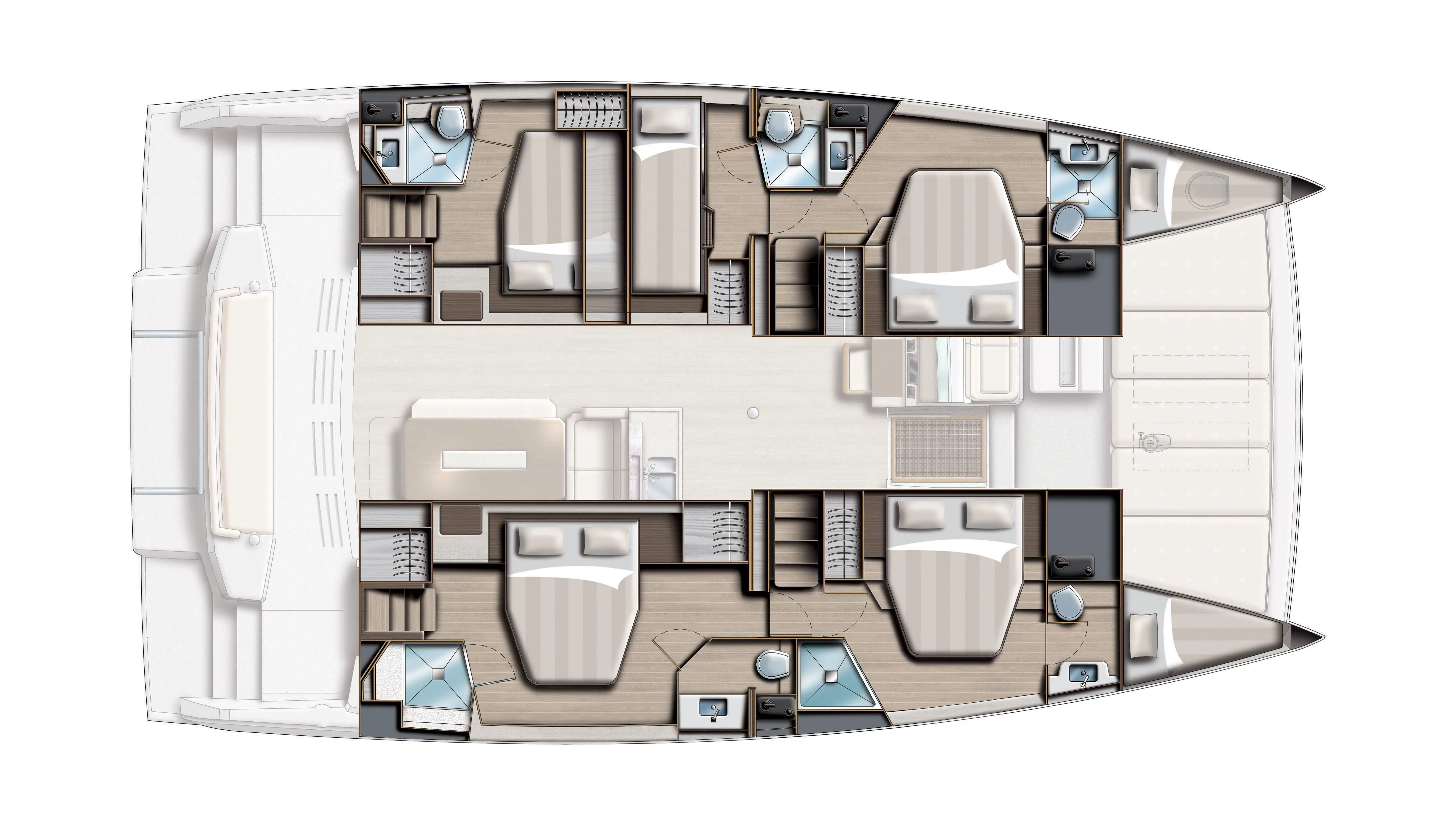 14.05m Kastela 7 Cabin Catamaran Hire