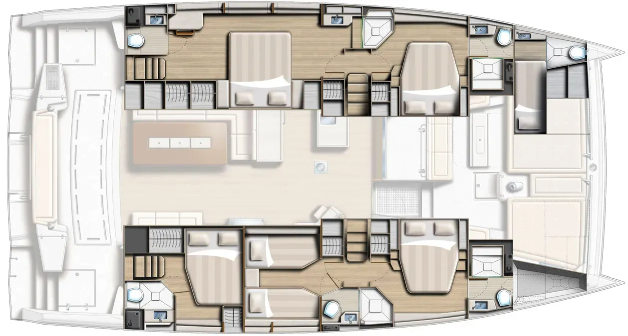 16.8m Marigot 4 Cabin Catamaran Hire