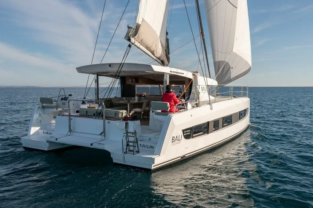 Explore Castelldefels on a 11.8m Rental Catamaran Bali Catsmart