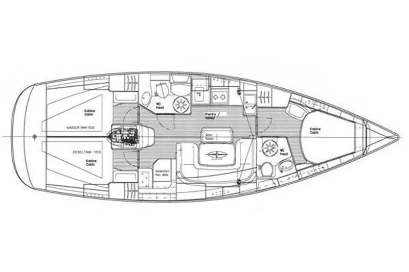 12.14m Toroni 3 Cabin Sailing Yacht Hire