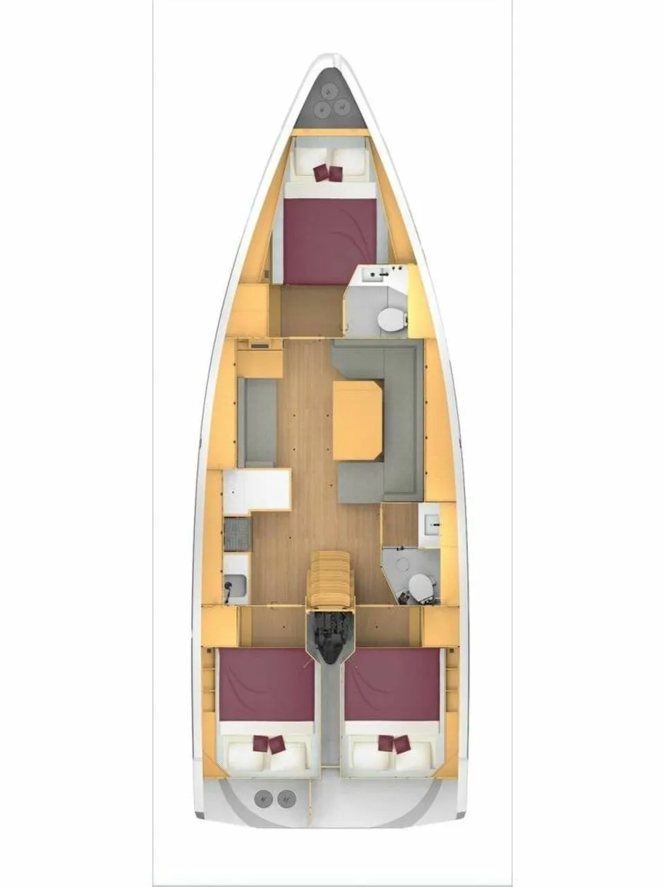 Marmaris 12.4m Kiralık 3 Kabinli Yelkenli Yat