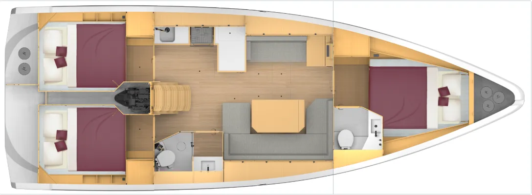 12.4m Pylos Sailing Yacht Bavaria C42 Hire