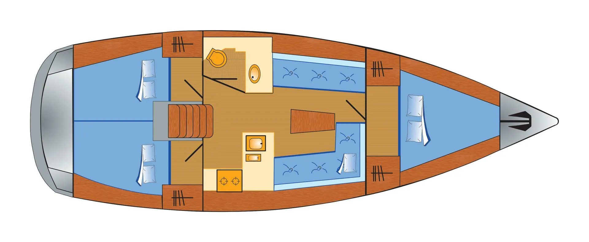 11.3m Heiligenhafen 3 Cabin Sailing Yacht Hire