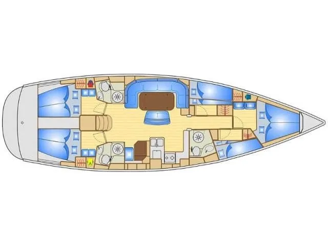 Charter a 15.43m 5 Cabin Sailing Yacht in Nettuno