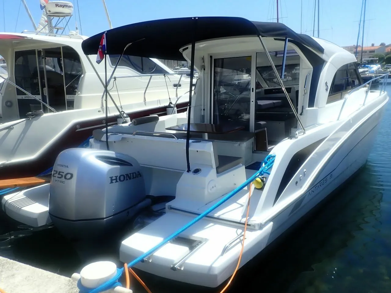 Explore Biograd na Moru on a 8.23m Beneteau Antares 8 Motor Yacht Rental