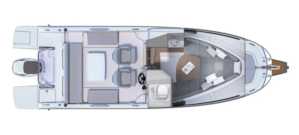 Charter a 8.17m Beneteau Flyer 8 Sundeck Motor Boat in Ajaccio
