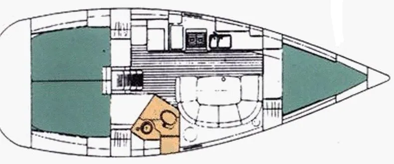 Rent a 11m 3 Cabin Sailing Yacht in Cala Jondal