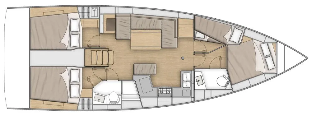 Explore Denia on a 12.87m 4 Cabin Sailing Yacht Rental