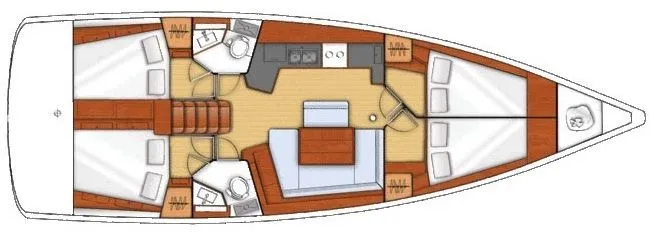 13.84m Rhodes Town Sailing Yacht Beneteau Oceanis 45 Hire