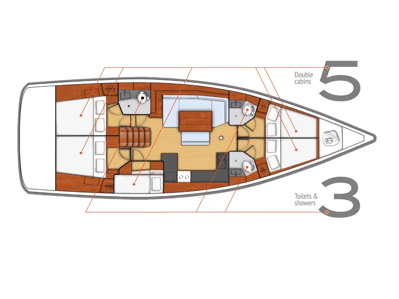 Rent a 14.6m Sailing Yacht Beneteau Oceanis 48 in Tivat