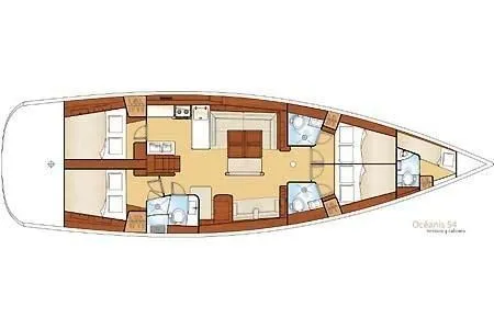 Lefkada 16.26m Kiralık Yelkenli Yat Beneteau Oceanis 54