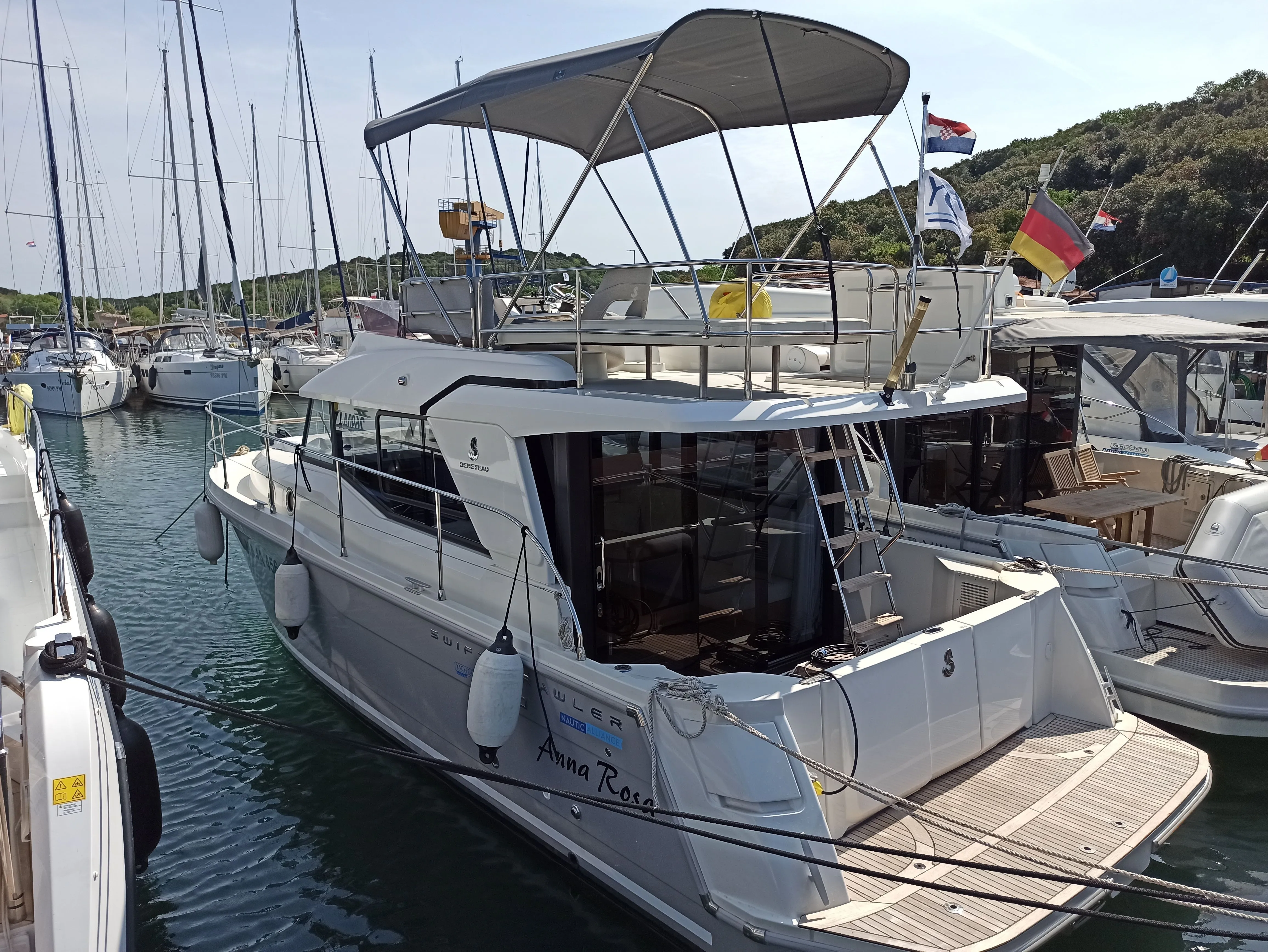 Explore Pula on a 10.39m Rental Motor Yacht Beneteau Swift Trawler 30