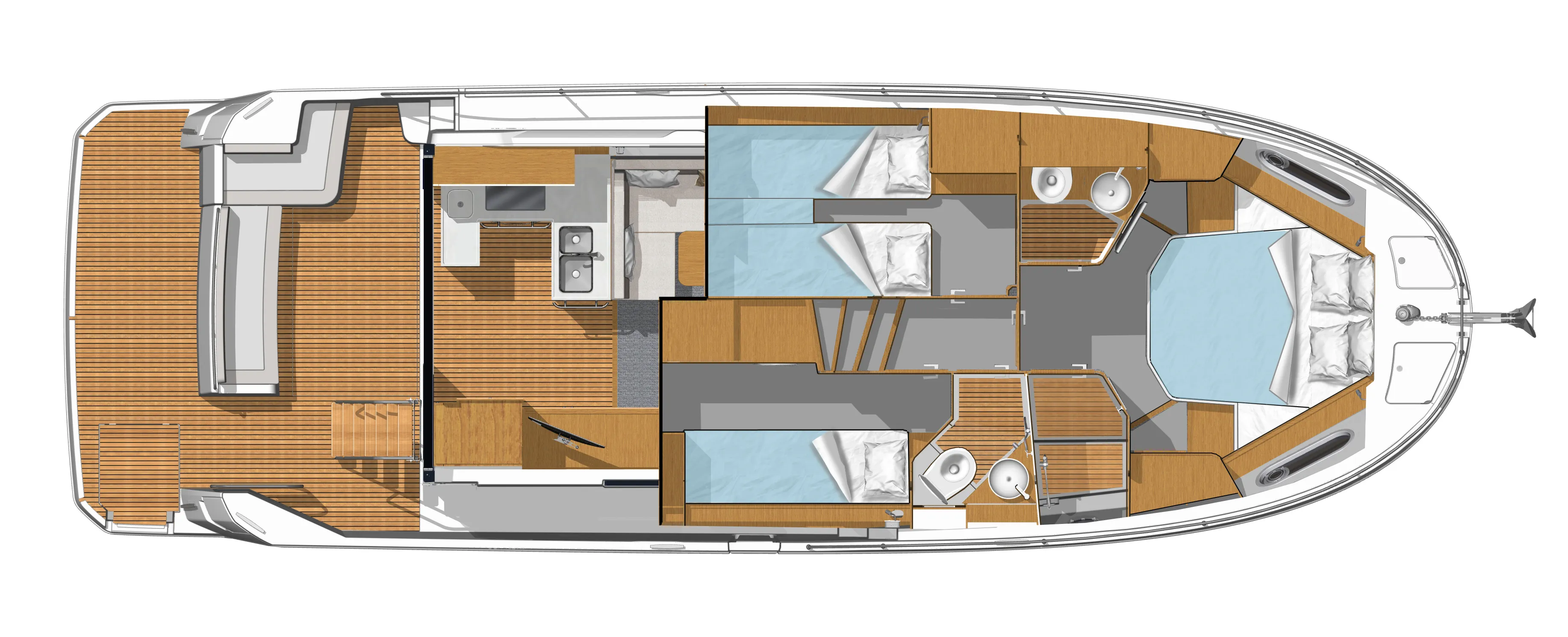 13.43m Split Motor Yacht Beneteau Swift Trawler 41 Fly Hire