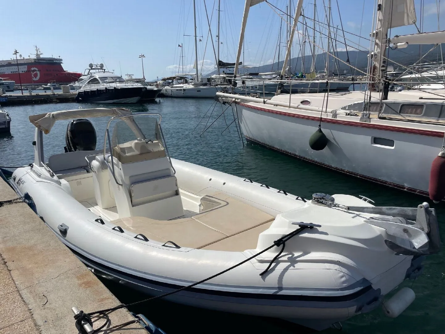 Explore Propriano on a 7.6m Rental Motor Boat Black Fin Elegance 25