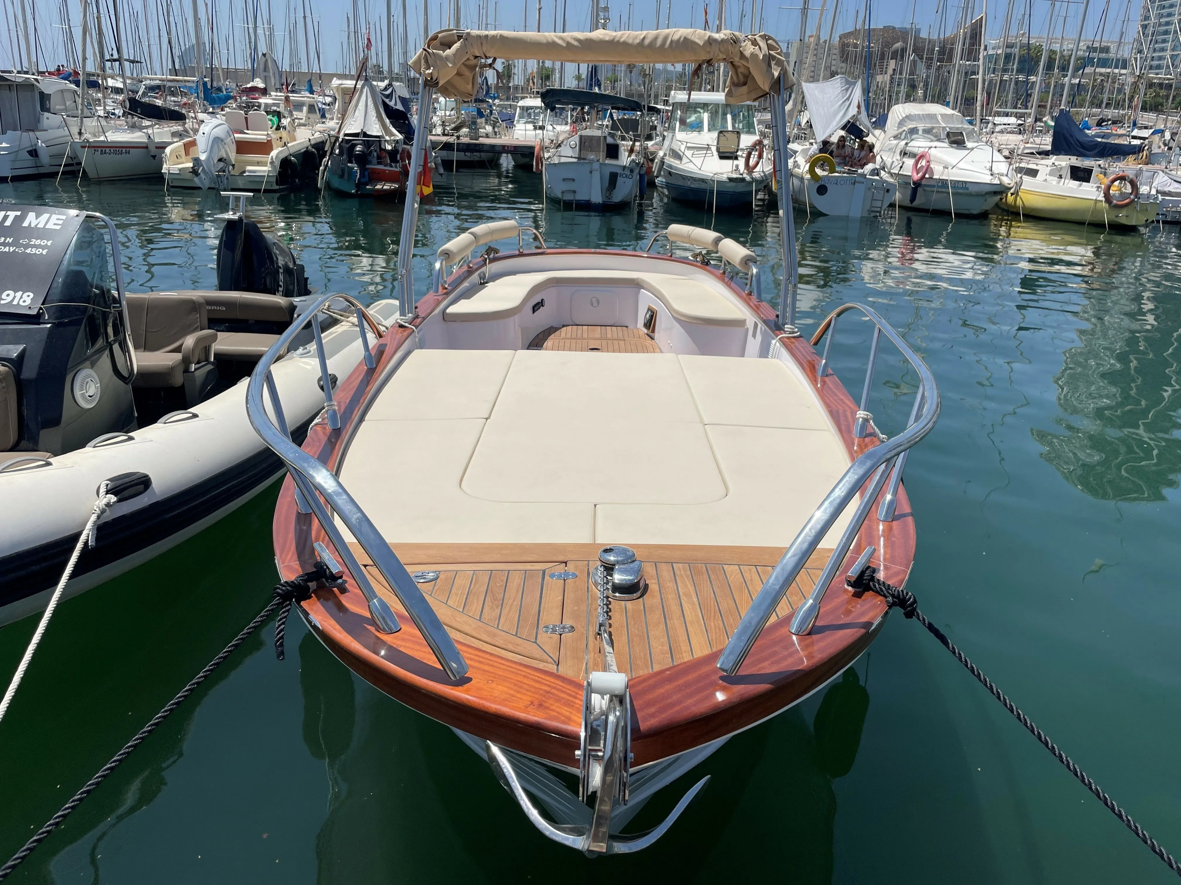 Explore Barcelona on a 6.8m Rental Motor Boat