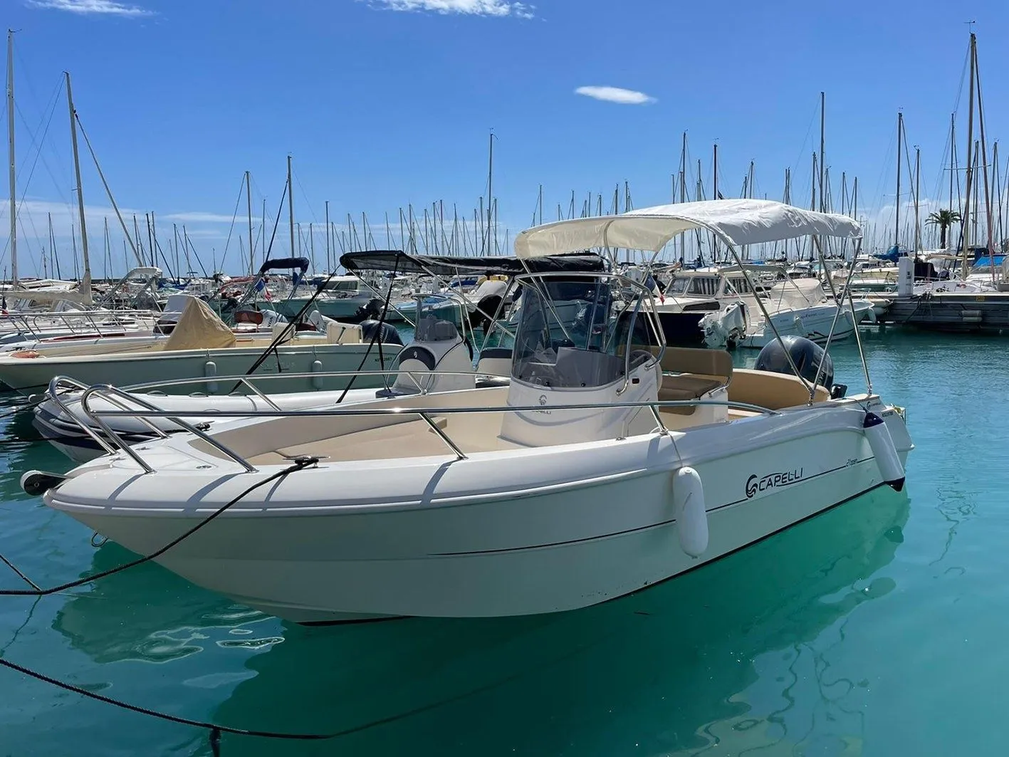 Explore Saint-Laurent-du-Var on a 6.5m Rental Capelli 21 Open