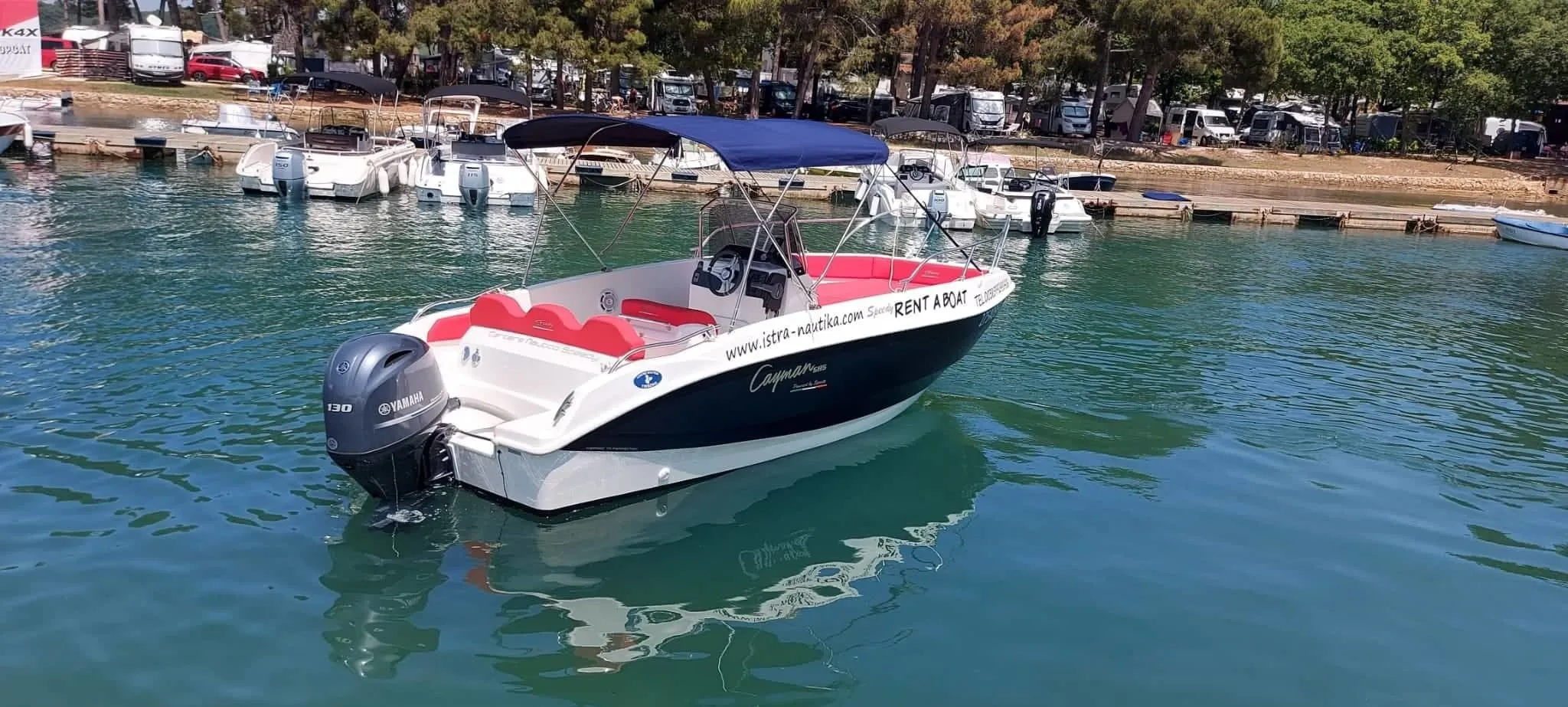 Explore Funtana on a 5.85m Rental Cayman 585