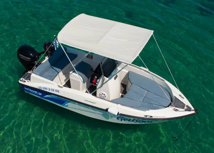 5m Nea Peramos Compass 150cc Motor Boat Hire