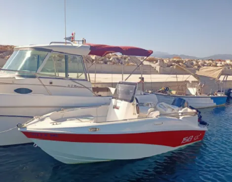 4.55m Kolymvari Motor Boat Compass 150cc Hire