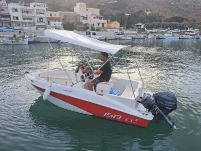 4.55m Kolymvari Motor Boat Compass 150cc Hire
