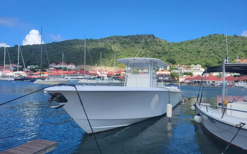 Explore Gustavia on a 9.96m Rental Motor Boat