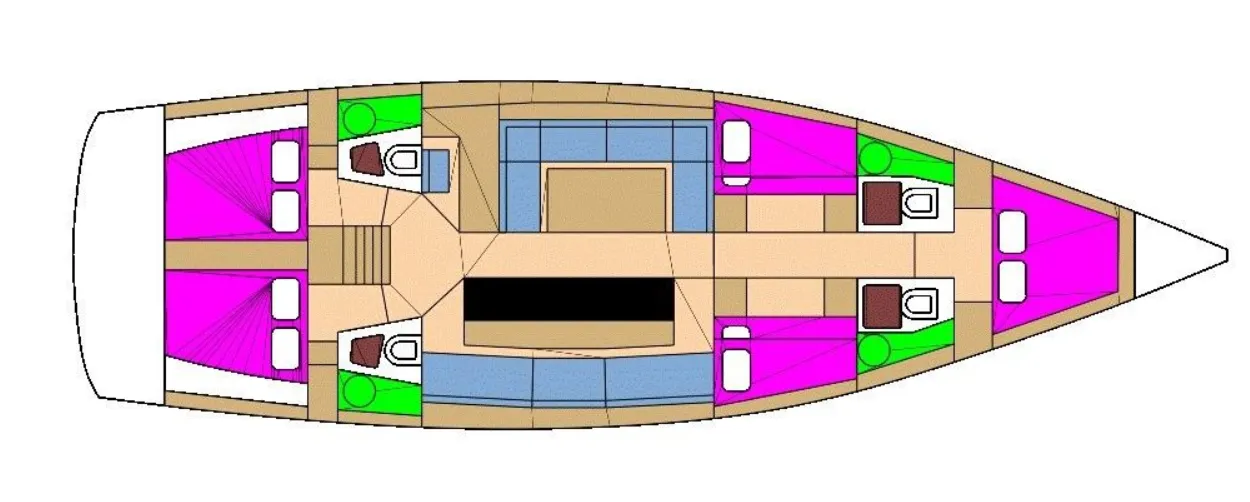 16.57m Marina 5 Cabin Sailing Yacht Hire