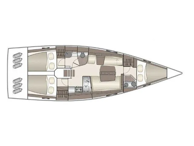 12.84m Yerseke 3 Cabin Sailing Yacht Hire