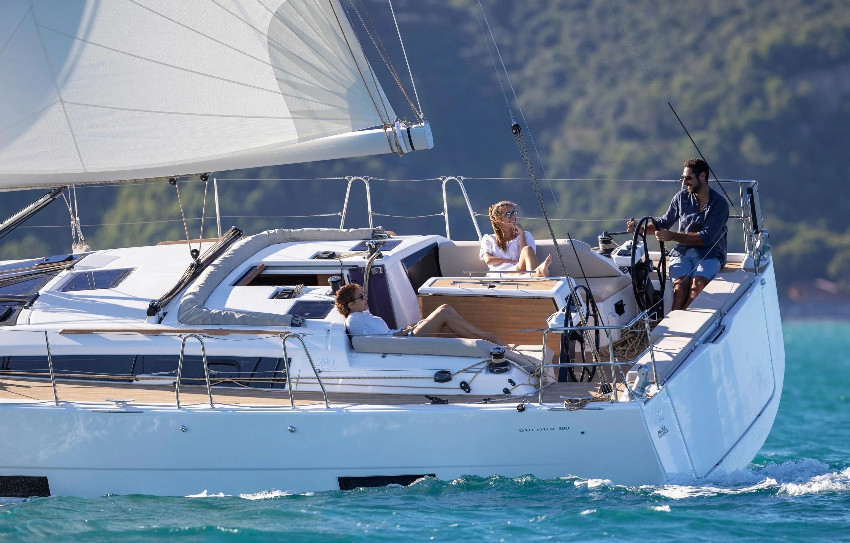 Explore Ajaccio on a 11.93m Rental Sailing Yacht Dufour 390