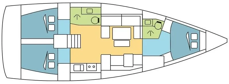 12.35m Pointe-à-Pitre 3 Cabin Sailing Yacht Hire