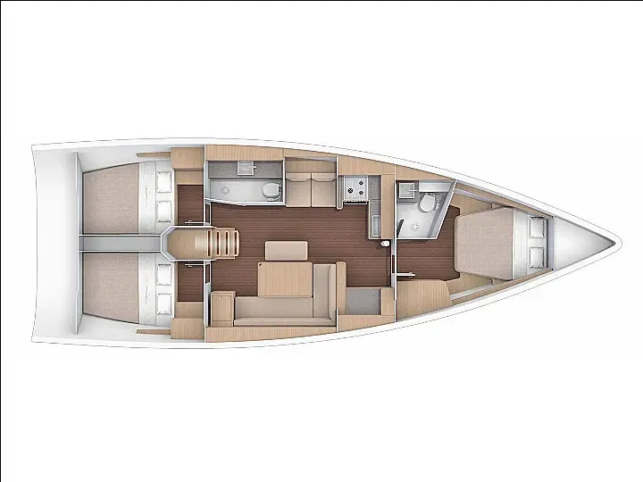 Porto Rotondo 13.24m Kiralık 3 Kabinli Yelkenli Yat