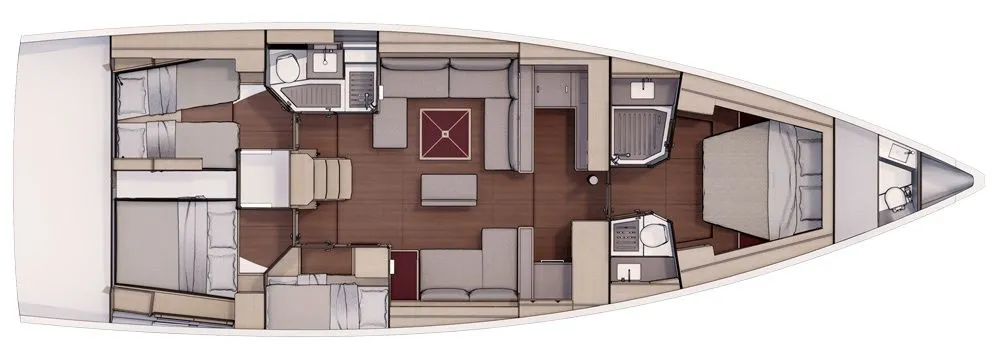 16.35m Denia 5 Cabin Sailing Yacht Hire