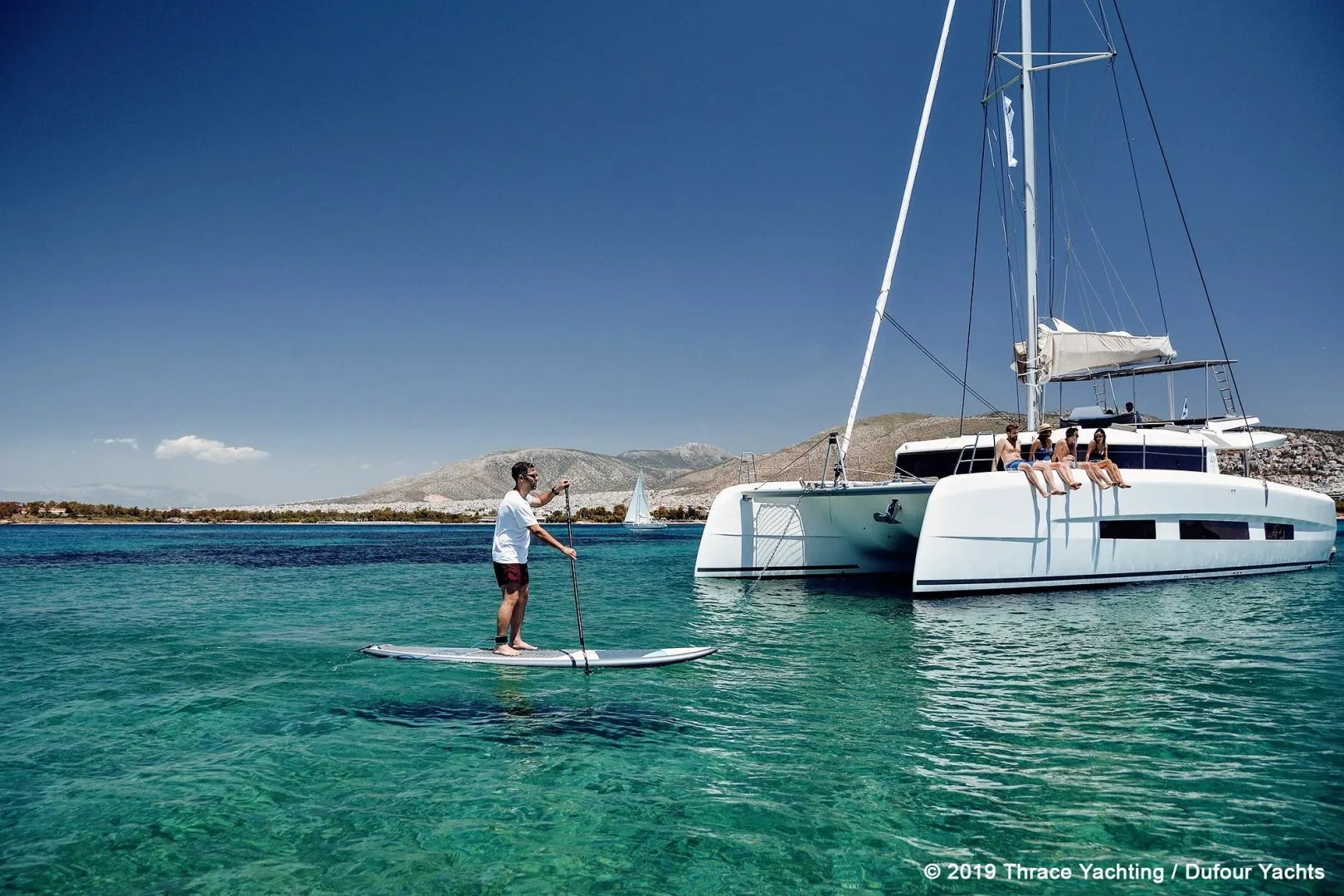 Explore Parikia on a 14.7m Rental Dufour Catamarans 48