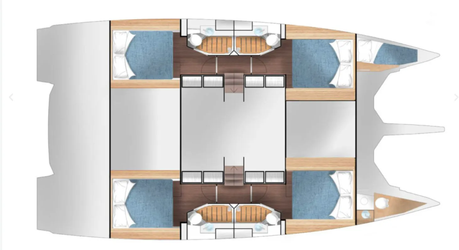 13.42m Lagos 4 Cabin Catamaran Hire