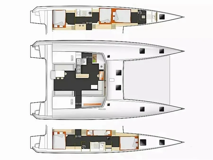 16.45m Cogolin 6 Cabin Catamaran Hire