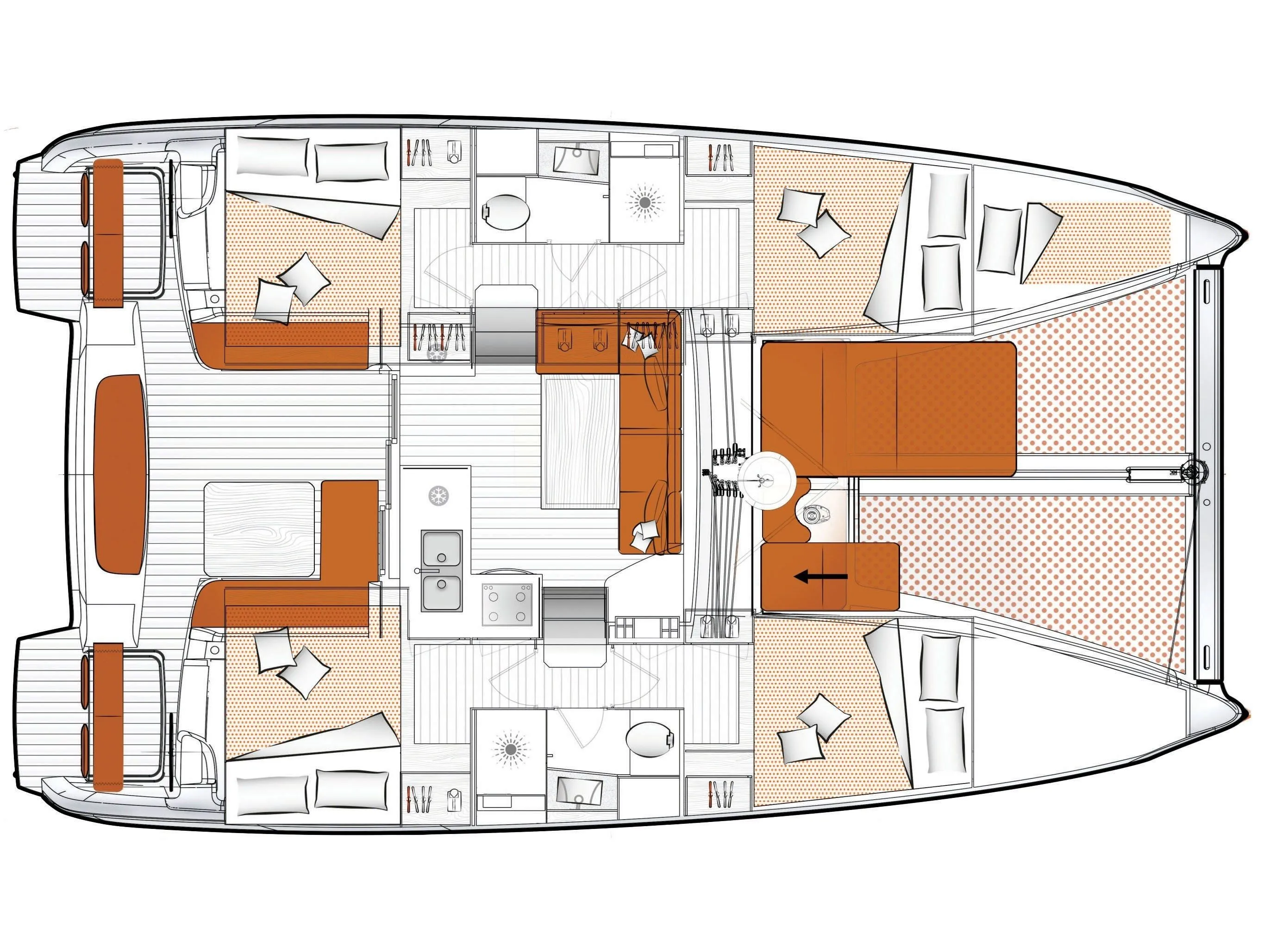Rent a 11.33m 5 Cabin Catamaran in Fethiye