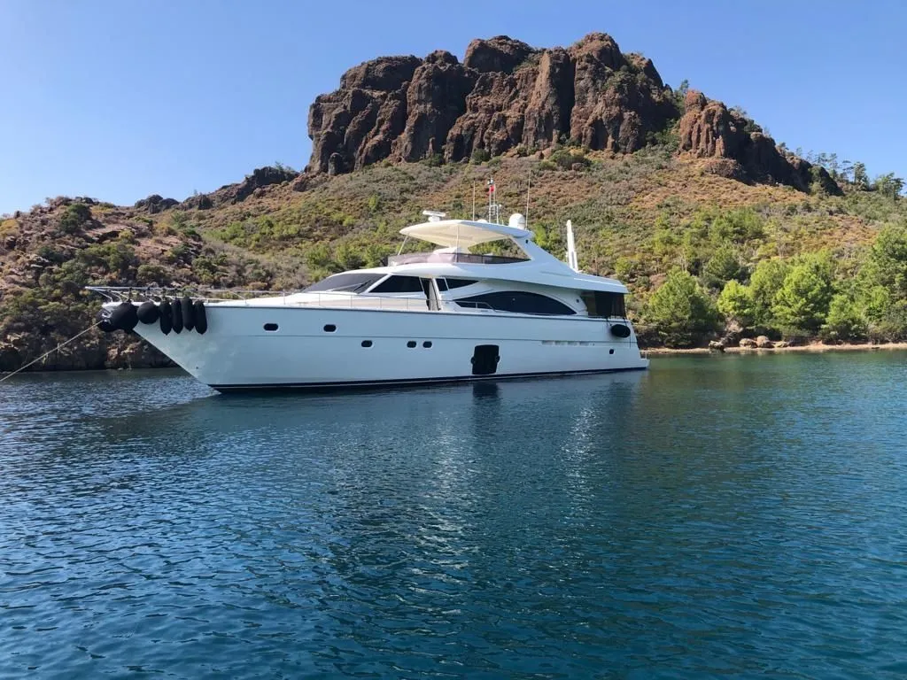 Explore Ören on a 25.3m Rental Ferretti 830