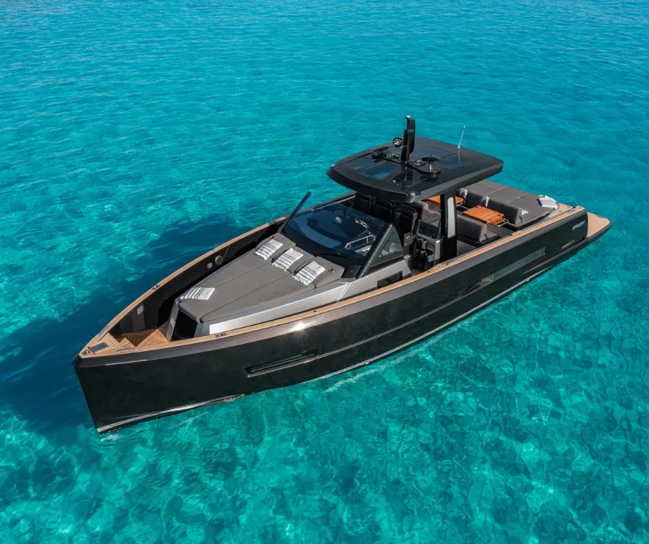 Explore Santa Eularia des Riu on a 13.45m Rental Motor Yacht Fjord 44