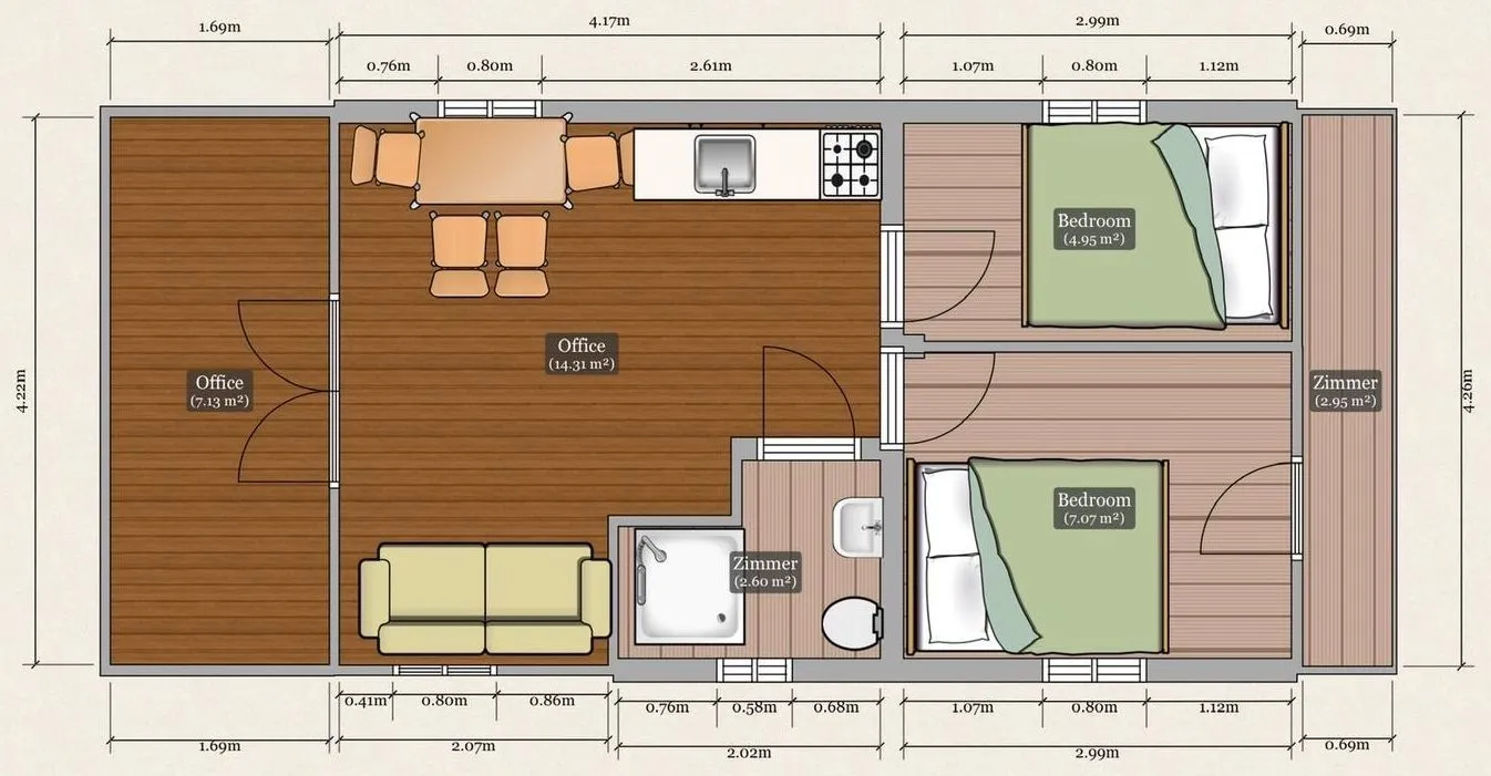 Rent a 10m 2 Cabin House Boat in Rheinsberg