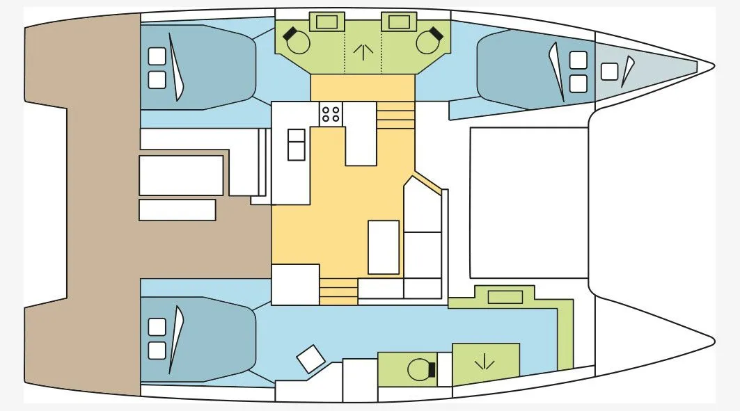 12.58m Annapolis 3 Cabin Catamaran Hire