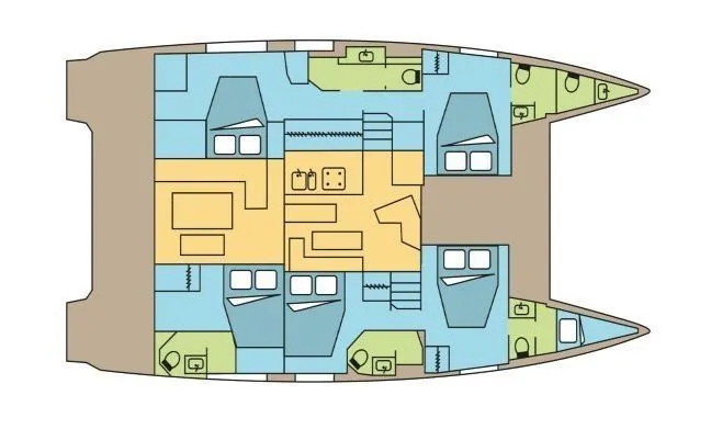 Charter a 15.54m 6 Cabin Catamaran in Pozzuoli