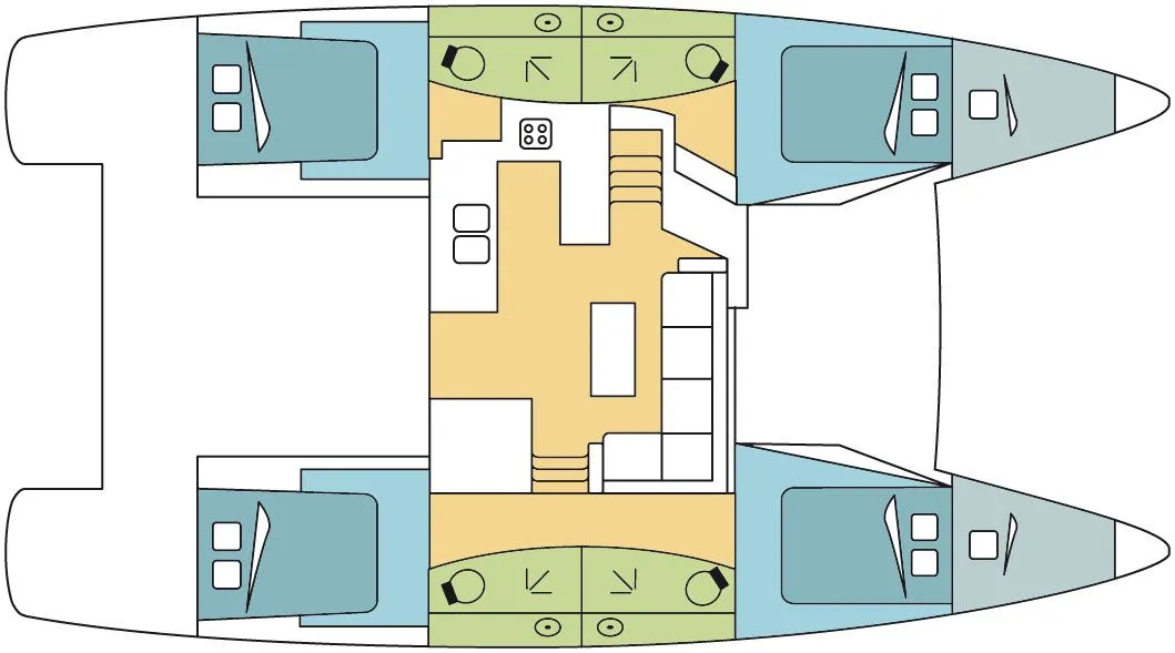 Rent a 13.45m 6 Cabin Catamaran in Lavrion