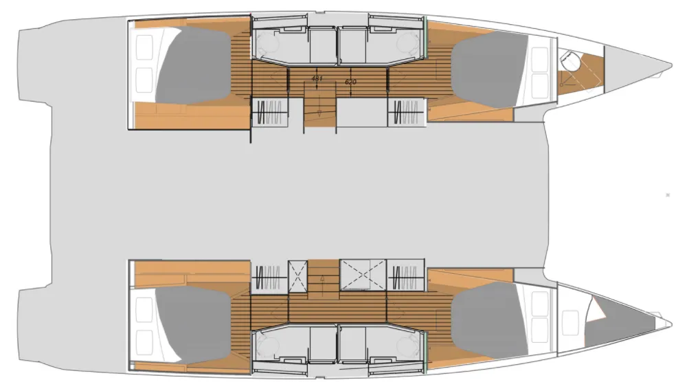 13.45m Tortola 5 Cabin Catamaran Hire