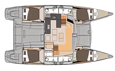 Rent a 13.33m Catamaran Fountaine Pajot Helia 44 in Le Marin