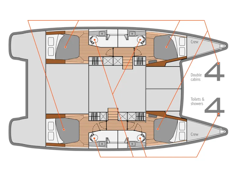 Rent a 13.41m Catamaran Fountaine Pajot Helia 44 in Punat